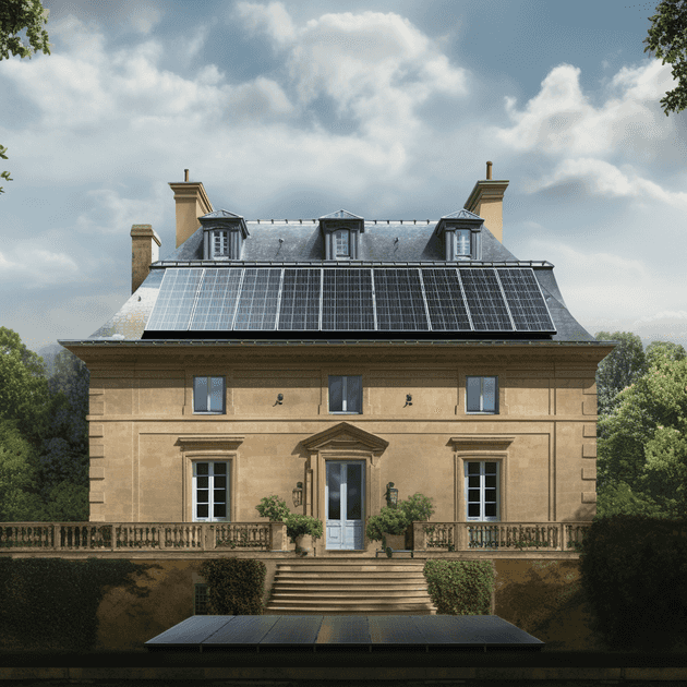 Panneaux solaires sur une maison ancienne